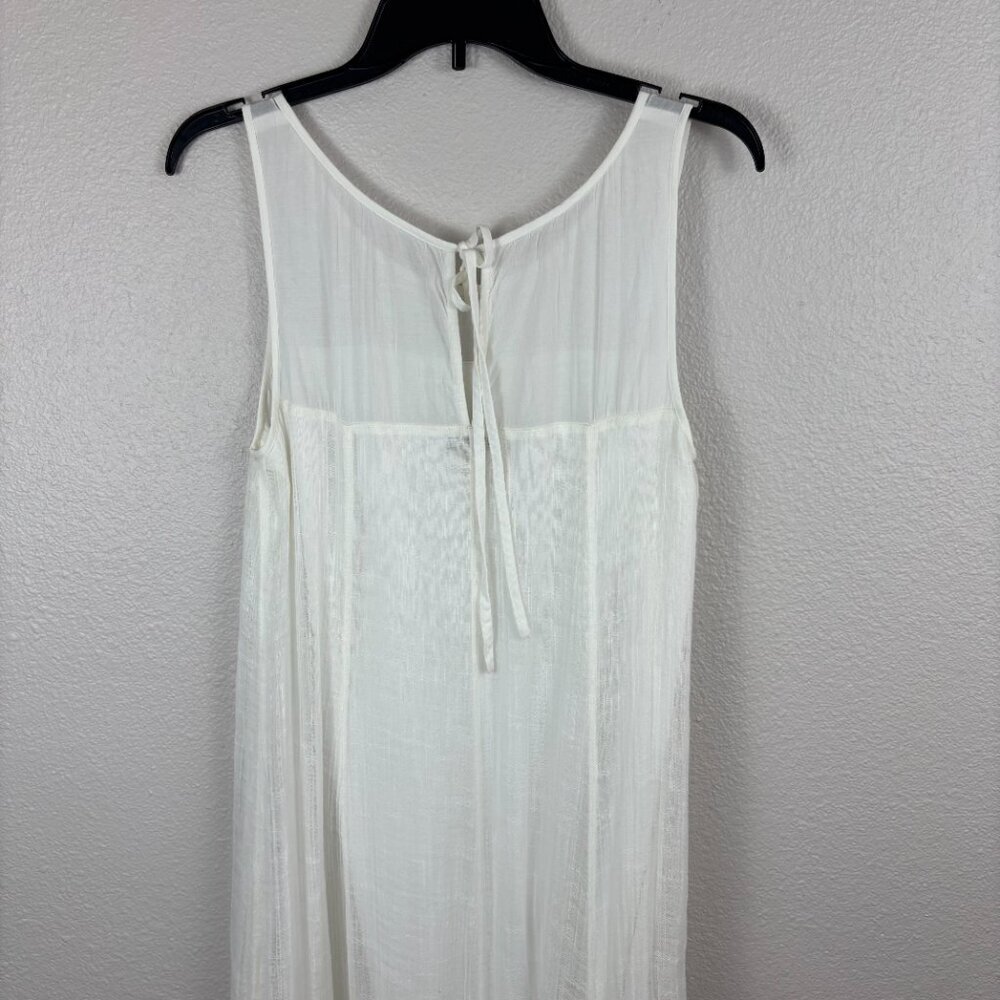 Anthropologie Leifsdottir Womens White Lined Hi-Low Hem Gauze Midi Dress Size S - Picture 5 of 12